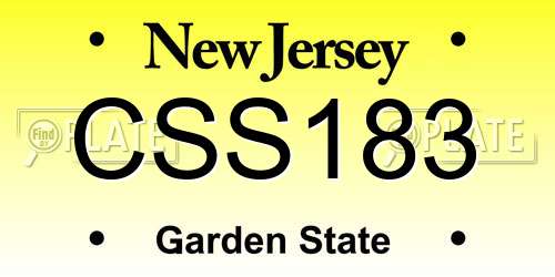 CSS183 New Jersey License Plate