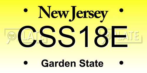 CSS18E New Jersey License Plate