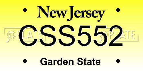 CSS552 New Jersey License Plate