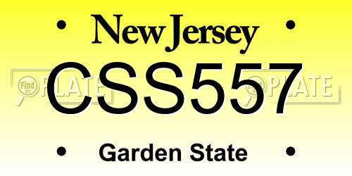 CSS557 New Jersey License Plate
