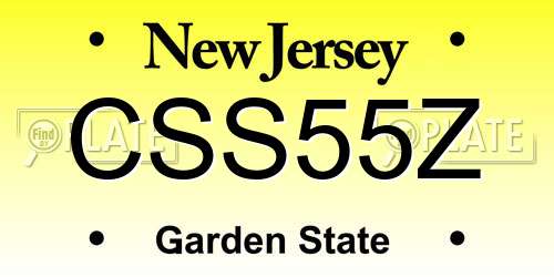 CSS55Z New Jersey License Plate