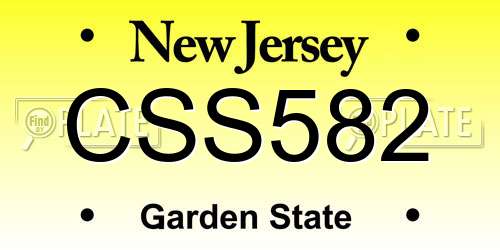 CSS582 New Jersey License Plate