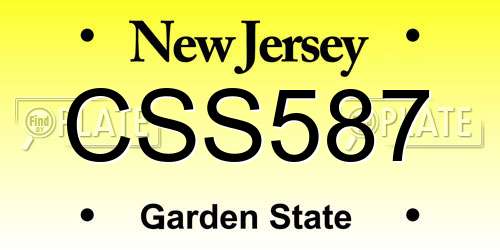 CSS587 New Jersey License Plate