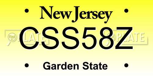 CSS58Z New Jersey License Plate