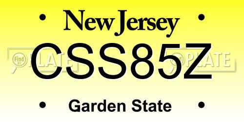 CSS85Z New Jersey License Plate