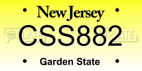 CSS882 New Jersey License Plate