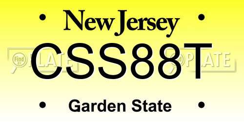 CSS88T New Jersey License Plate