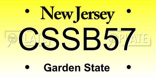 CSSB57 New Jersey License Plate