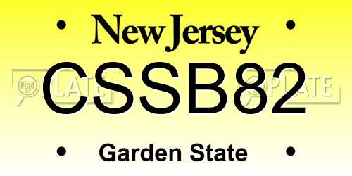 CSSB82 New Jersey License Plate