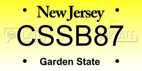 CSSB87 New Jersey License Plate