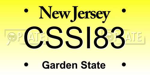 CSSI83 New Jersey License Plate