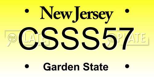 CSSS57 New Jersey License Plate