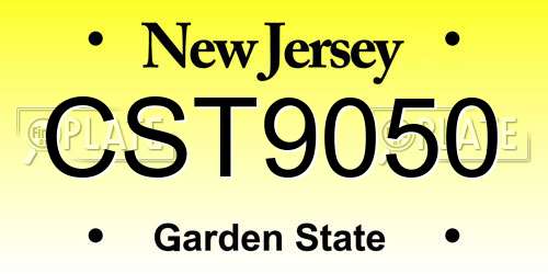 CST9050 New Jersey License Plate