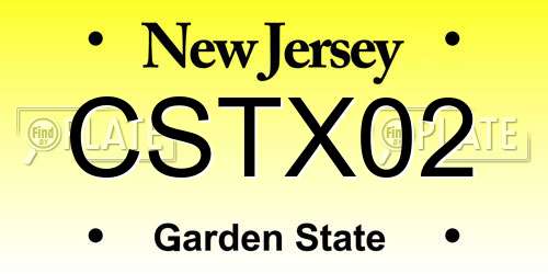 CSTX02 New Jersey License Plate