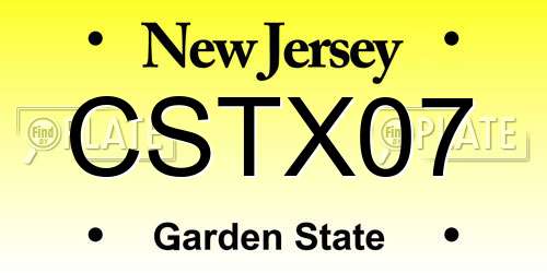 CSTX07 New Jersey License Plate