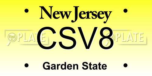 CSV8 New Jersey License Plate