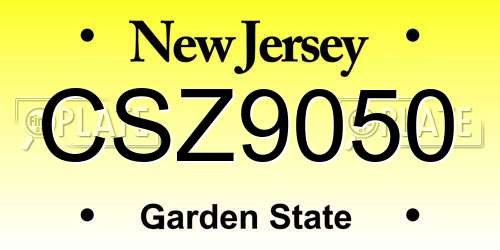 CSZ9050 New Jersey License Plate