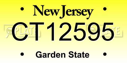 CT12595 New Jersey License Plate