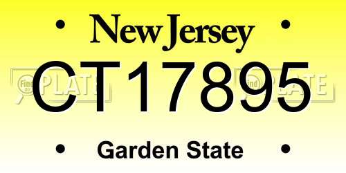 CT17895 New Jersey License Plate