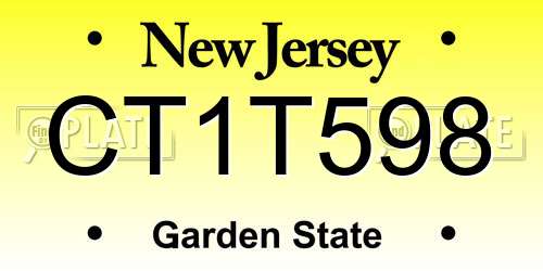 CT1T598 New Jersey License Plate