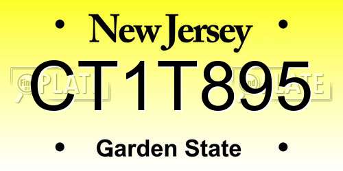 CT1T895 New Jersey License Plate
