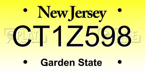 CT1Z598 New Jersey License Plate