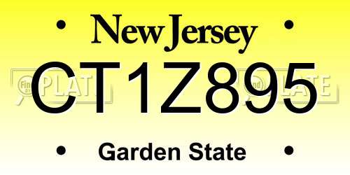 CT1Z895 New Jersey License Plate