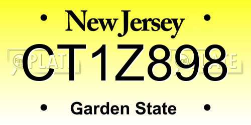 CT1Z898 New Jersey License Plate