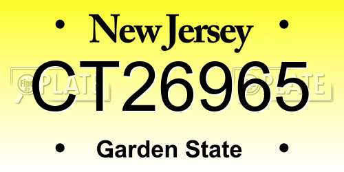 CT26965 New Jersey License Plate