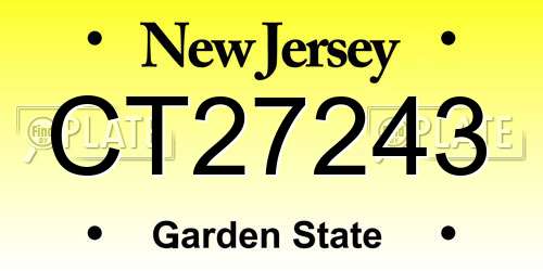 CT27243 New Jersey License Plate