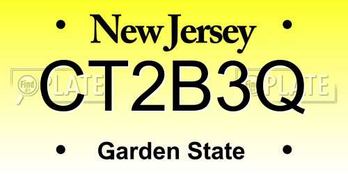 CT2B3Q New Jersey License Plate
