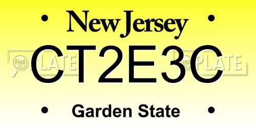 CT2E3C New Jersey License Plate
