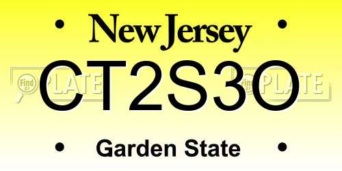 CT2S3O New Jersey License Plate