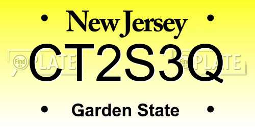 CT2S3Q New Jersey License Plate