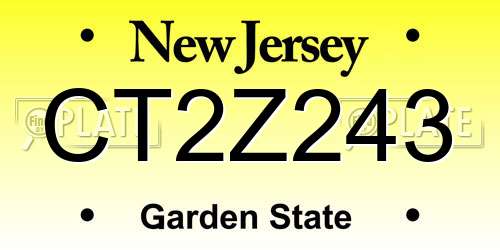CT2Z243 New Jersey License Plate