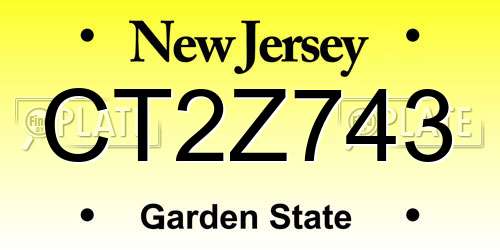 CT2Z743 New Jersey License Plate