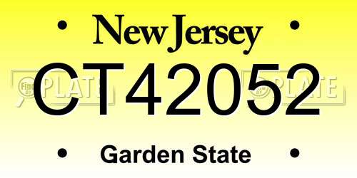 CT42052 New Jersey License Plate