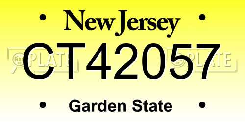CT42057 New Jersey License Plate