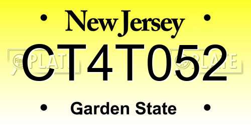 CT4T052 New Jersey License Plate