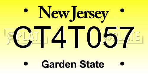CT4T057 New Jersey License Plate
