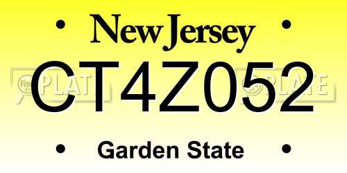 CT4Z052 New Jersey License Plate