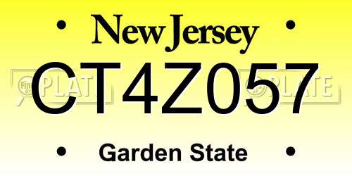 CT4Z057 New Jersey License Plate