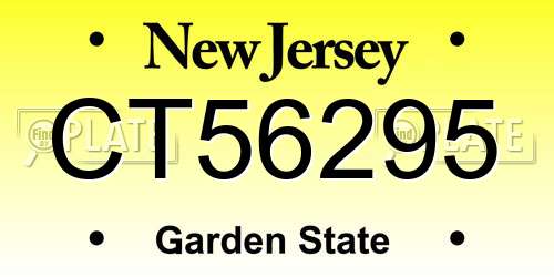 CT56295 New Jersey License Plate
