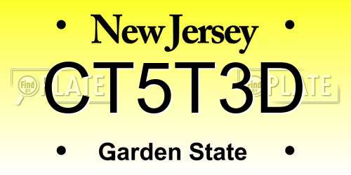 CT5T3D New Jersey License Plate