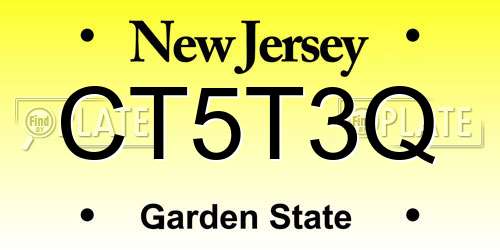 CT5T3Q New Jersey License Plate