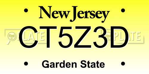 CT5Z3D New Jersey License Plate