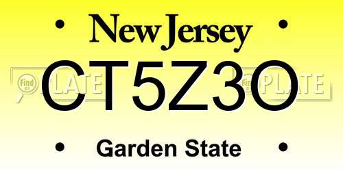 CT5Z3O New Jersey License Plate