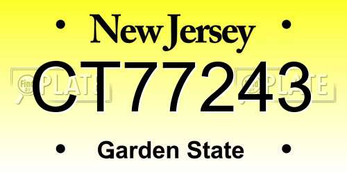 CT77243 New Jersey License Plate