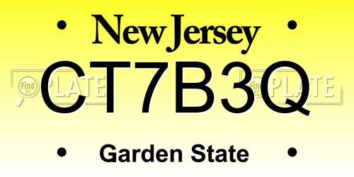 CT7B3Q New Jersey License Plate