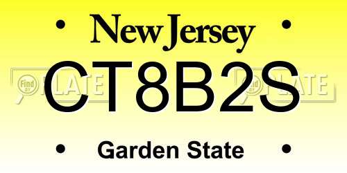 CT8B2S New Jersey License Plate